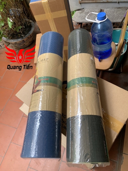 Thảm tập Yoga cao cấp định tuyến nhập khẩu 6 li 2 lớp chính hãng màu xanh rêu đậm