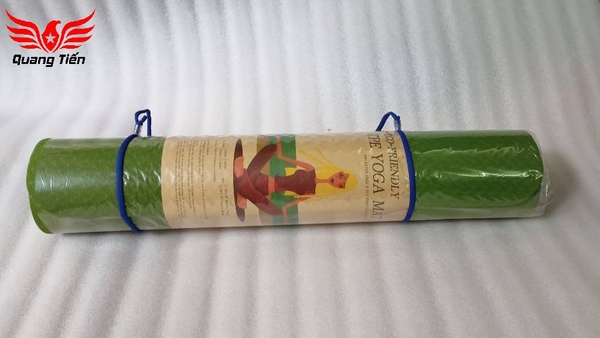 Thảm tập Yoga cao cấp định tuyến nhập khẩu 6 li 2 lớp chính hãng màu xanh bộ đội