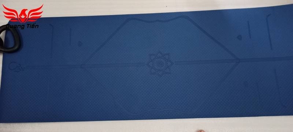 Thảm tập Yoga cao cấp định tuyến nhập khẩu 6 li 2 lớp chính hãng màu xanh dương đậm