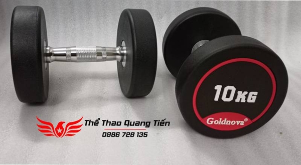 Tạ tay thép bọc cao su tay inox cao cấp Goldnova 10kg nhập khẩu (giá 1 chiếc)