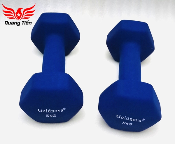 Tạ tay thép bọc su chất liệu nhung gai cao cấp Goldnova 5kg (giá 1 chiếc)