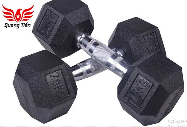 Tạ tay cao su lục giác cao cấp Iron Bull 7,5kg nhập khẩu ( giá 1 quả )