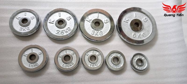 Tạ bánh đĩa sắt nhập khẩu siêu đẹp mạ inox 0,5kg