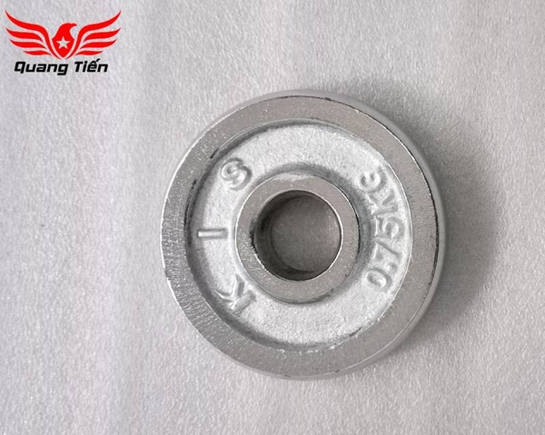 Tạ bánh đĩa sắt nhập khẩu siêu đẹp mạ inox 0,75kg