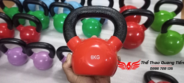 Tạ ấm - tạ bình vôi bọc cao su cao cấp 6 kg Iron Bull nhập khẩu (Giá 1 quả)