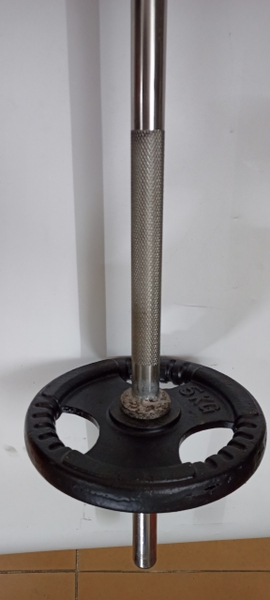 Đòn đẩy tạ inox 1,2 m phi 30 chốt kẹp (thanh lý)