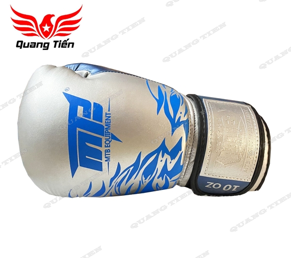 Găng tay boxing MTB new 2026 bạc kim màu Xanh