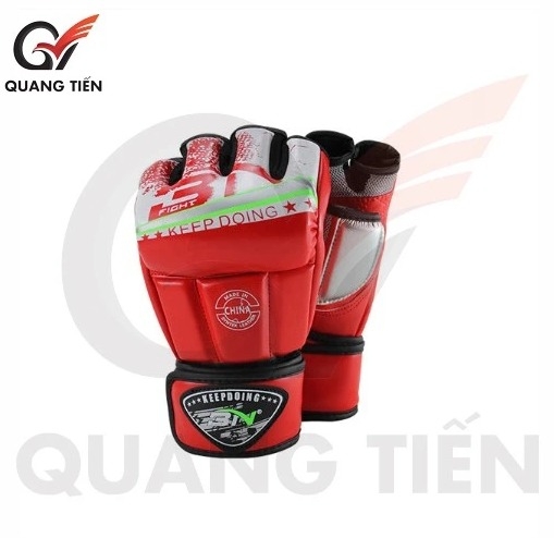 Găng Tay hở ngón MMA BN Găng tay BN MMA cao cấp - MMA Gloves - Màu Đỏ