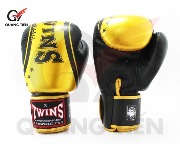 Găng Tay Boxing Twins Họa Tiết – VÀNG ĐEN