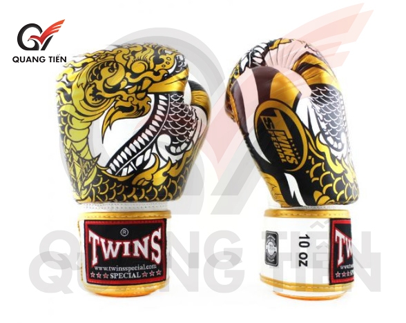 Găng Tay Boxing Twins FBGVL3-52 RỒNG NAGAS GOLD/WHITE