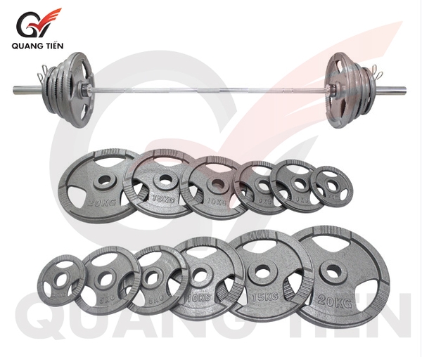 Tạ bánh sắt 5kg olympic sơn tĩnh điện cao cấp chính hãng (phi 28)