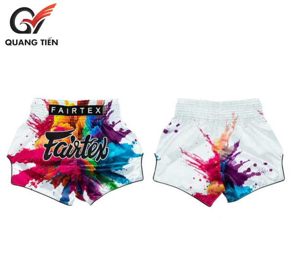 Quần Fairtex Muay Thai Shorts - BS1939 White Funky Soul