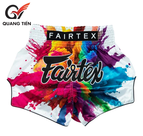 Quần Fairtex Muay Thai Shorts - BS1939 White Funky Soul