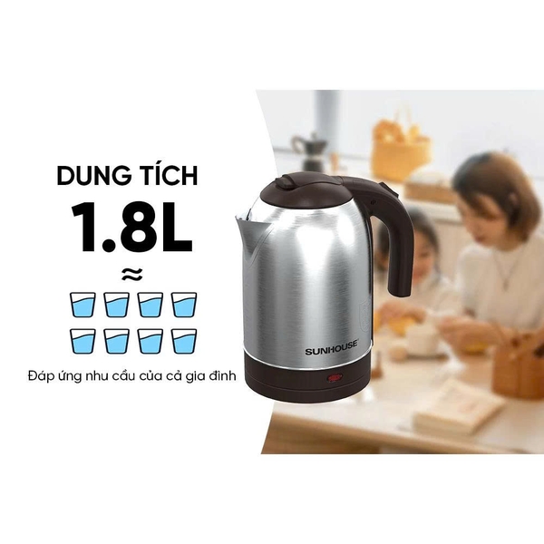 Ấm siêu tốc Inox 1.8L Sunhouse SHD1185