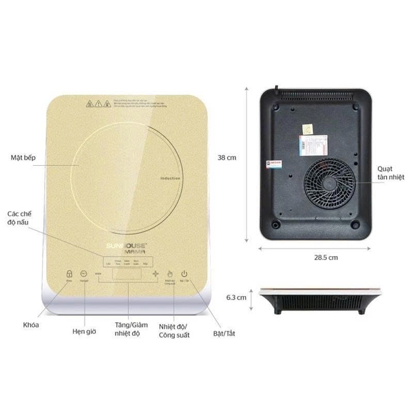 Bếp điện từ cảm ứng Sunhouse Mama SHD6868