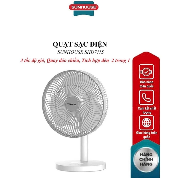 Quạt sạc Sunhouse SHD7115