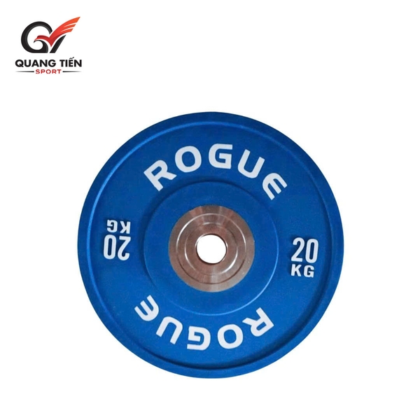 Tạ bánh cao su lõi thép nhỏ ROGUE cao cấp 20kg lỗ 50 nhập khẩu - Màu Xanh Dương (1 cặp)