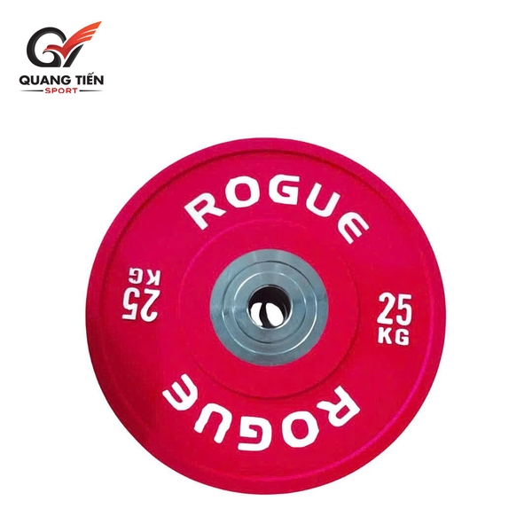 Tạ bánh cao su lõi thép nhỏ ROGUE cao cấp 25kg lỗ 50 nhập khẩu - Màu đỏ (1 cặp)