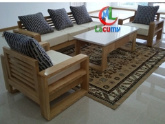Sofa gỗ kết hợp nệm