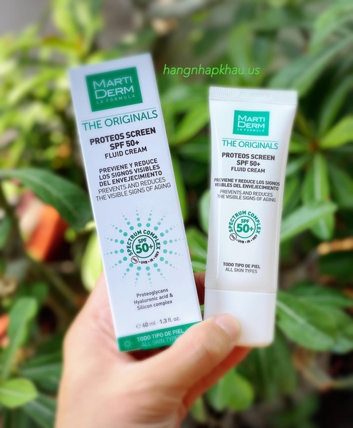 Kem chống nắng phổ rộng MartiDerm The Originals Proteos Screen SPF50+ Fluid Cream (40ml) - MADE IN SPAIN.
