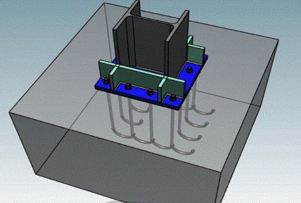Mô hình kết cấu bulong neo trong thi công chân cột