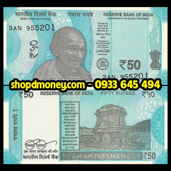 50 rupees Ấn Độ 2017 Shop tiền sưu tầm D-money