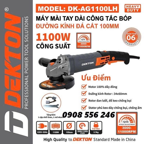 MÁY MÀI ĐIỆN CẦM TAY DEKTON DK-AG1100LH