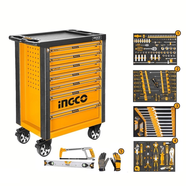 Bộ 162 Công Cụ Trong Tủ Kéo 4 Ngăn HTCS271621 INGCO