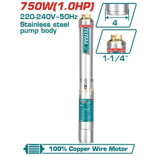 Máy bơm hỏa tiễn 750W (1HP) Total TWP57501