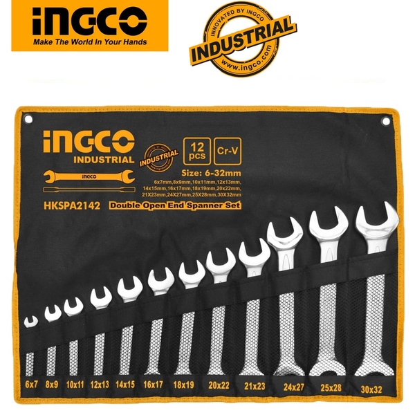 Bộ 12 Cờ Lê Hai Miệng HKSPA2142 INGCO
