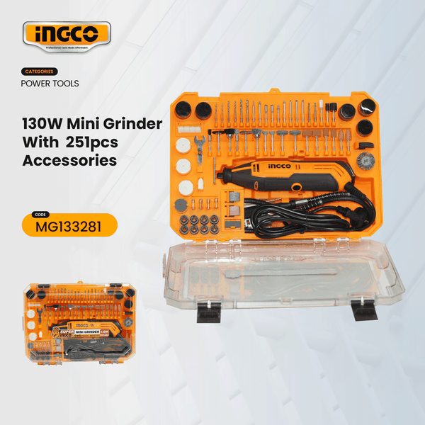 Bộ 252 Món Máy Mài Khuôn Mẫu Và Phụ Kiện Mài MG133281 INGCO