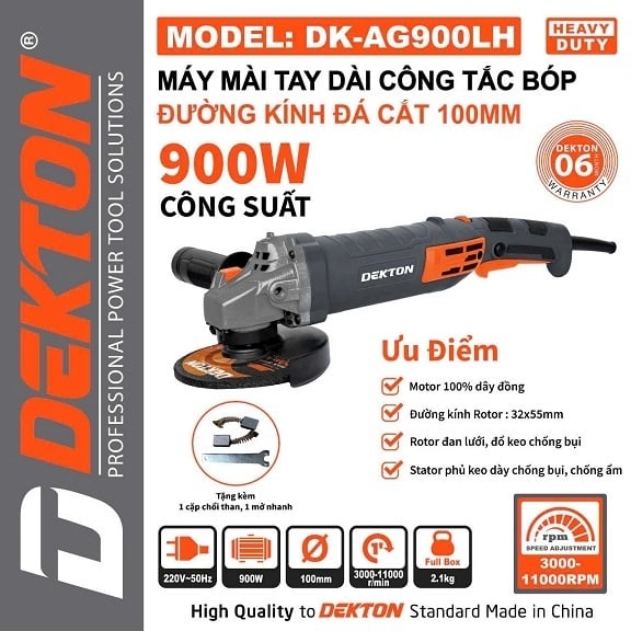 Máy mài góc 100mm Dekton DK-AG900LH