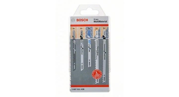 Bộ 15 lưỡi cưa lọng đa năng (4 T144DP, 4 T101BF, 3 T121BF, 1 T367XHM, 3 T345XF) - MỚI Bosch 2607011438