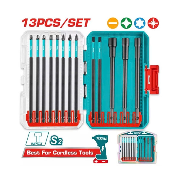 Bộ 13 mũi bắt vít đóng dài 150mm Total TACSDL01306
