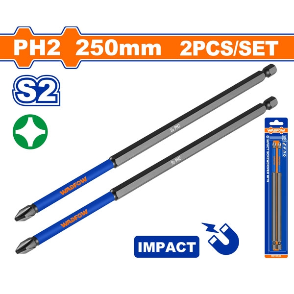 Bộ 2 Mũi Bắt Vít Đóng Ph2 250Mm WSV6K66 WADFOW
