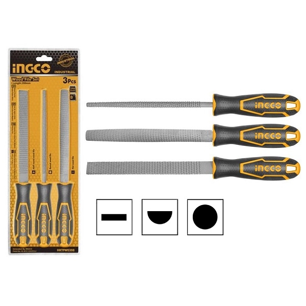 Bộ 3 Giũa Gỗ HKTFW0308 INGCO