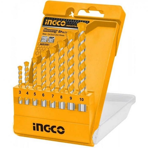 Bộ 8 Mũi Khoan Bê Tông Đuôi Trơn AKD3081 INGCO