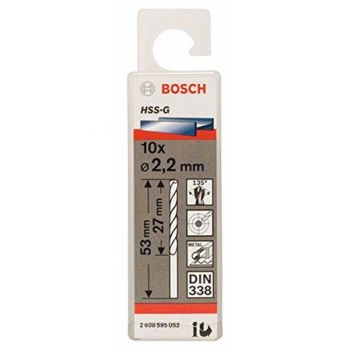 Mũi khoan sắt HSS-G 2.2mm (hộp 10 mũi) Bosch 2608595052