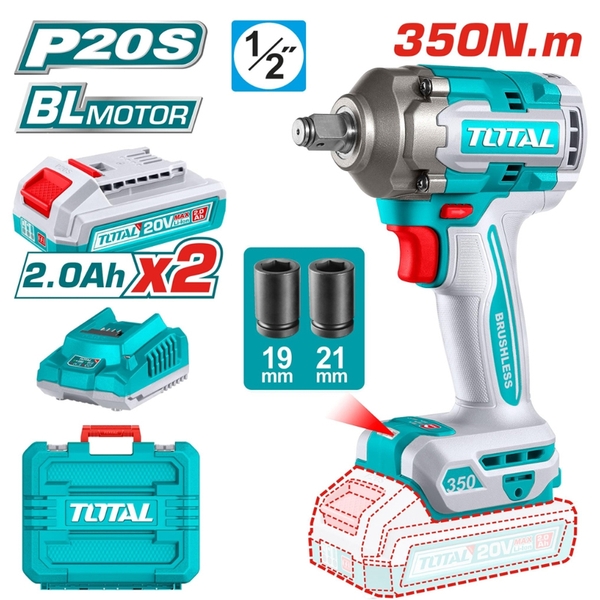 Máy siết bulong không chổi than dùng pin Lithium 20V TIWLI2035 TOTAL
