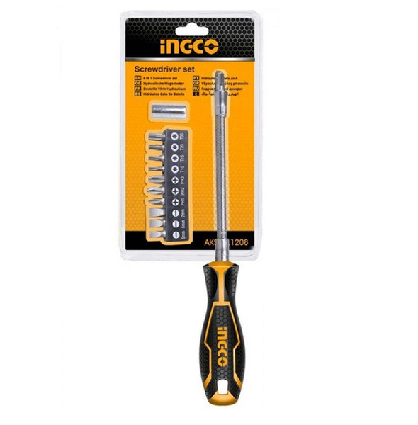 Bộ 12 Tua Vít Thay Đổi  Trục Linh Hoạt AKSDFL1208 INGCO