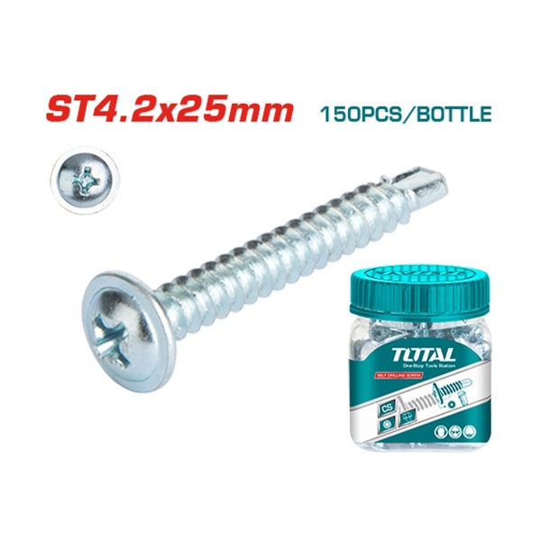 Bộ 150 vít tự khoan ST4.2x25mm WJSS4202511 TOTAL