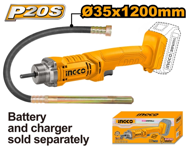 Máy Đầm Dùi Bê Tông Dùng Pin 20V (Không Kèm Pin Và Sạc) CCVLI202301 INGCO