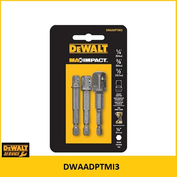 Bộ 3 đầu chuyển đổi từ vít sang bulon (1/4, 3/8, 1/2) Dewalt DWAADPTMI3
