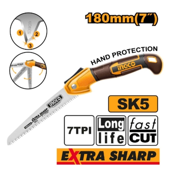 Cưa cầm tay dạng xếp 180mm(7″) INGCO HFSW1806