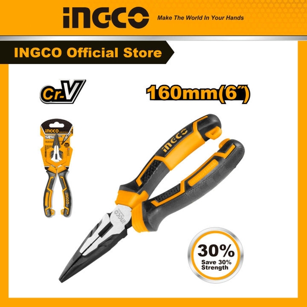 Kềm Mũi Nhọn Mỏ Dài Cao Cấp HHLNP28160 INGCO
