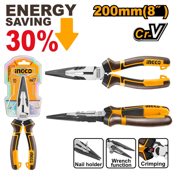 Kềm Mũi Nhọn Mỏ Dài Cao Cấp HHLNP28200 INGCO