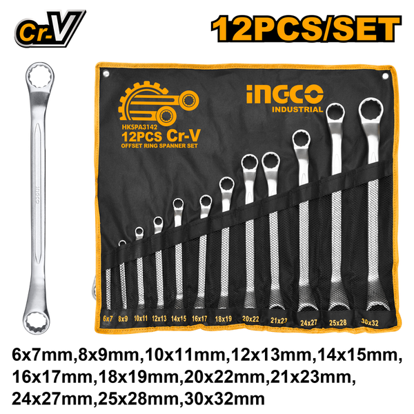 Bộ 12 Cờ Lê Hai Miệng HKSPA3142 INGCO