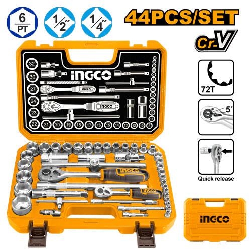 Bộ 44 Đầu Tuýp (1/4 Inch + 1/2 Inch) HKTS42441 INGCO