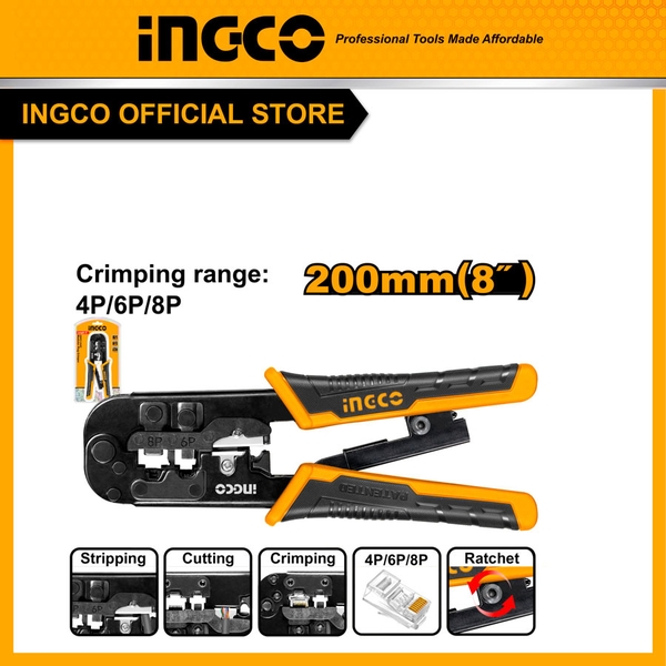 Kìm Bấm Cos Dây Điện Trợ Lực 200Mm(8