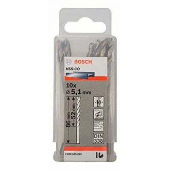 Mũi khoan INOX HSS-Co 5.1mm (hộp 10 mũi) Bosch 2608585886